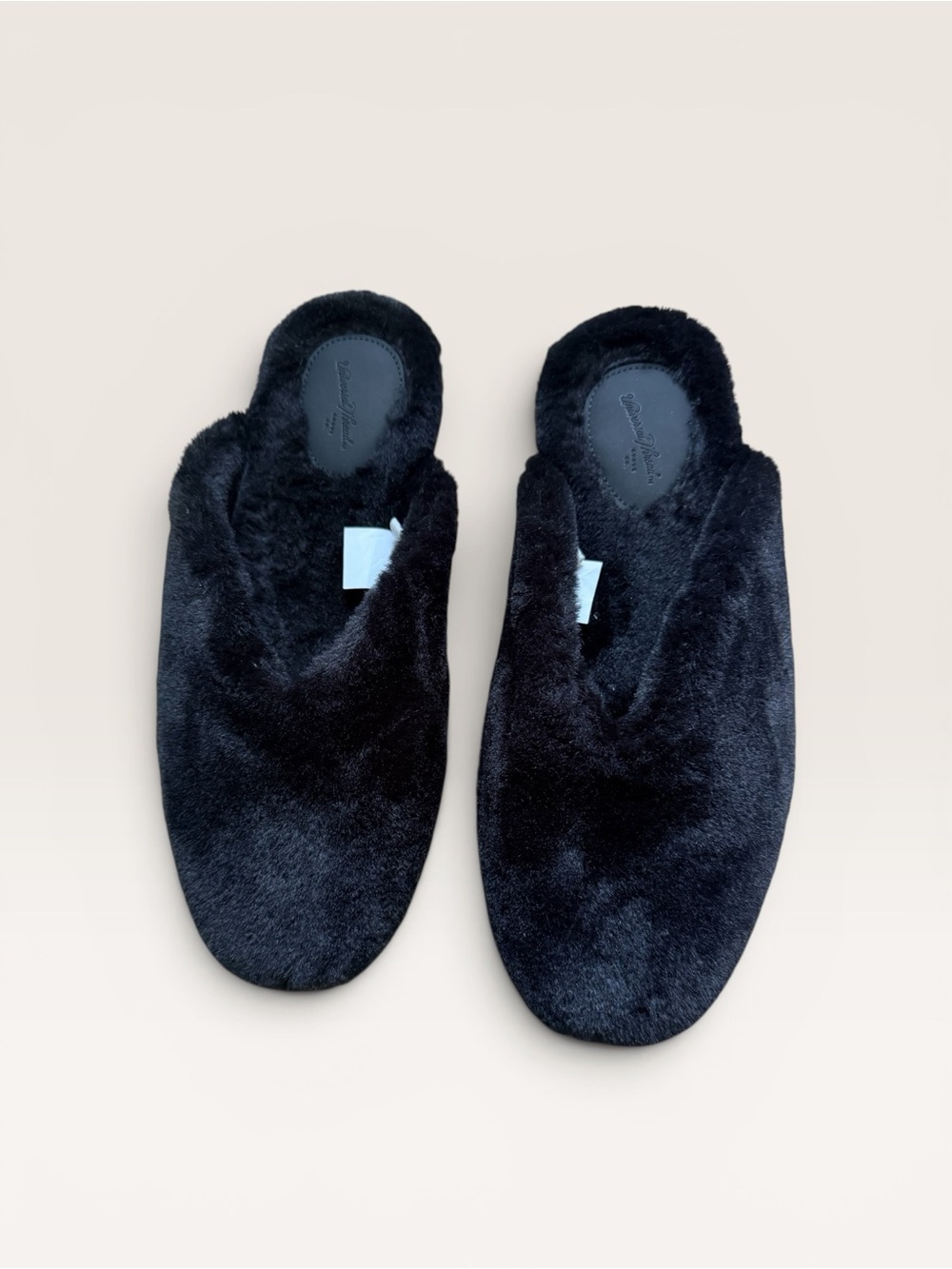 Universal Thread Faux Fur Mule Slippers Black Size 10 Quiet Luxury - Picture 2 of 5